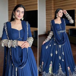 Kodi kraft blue anarkali gown